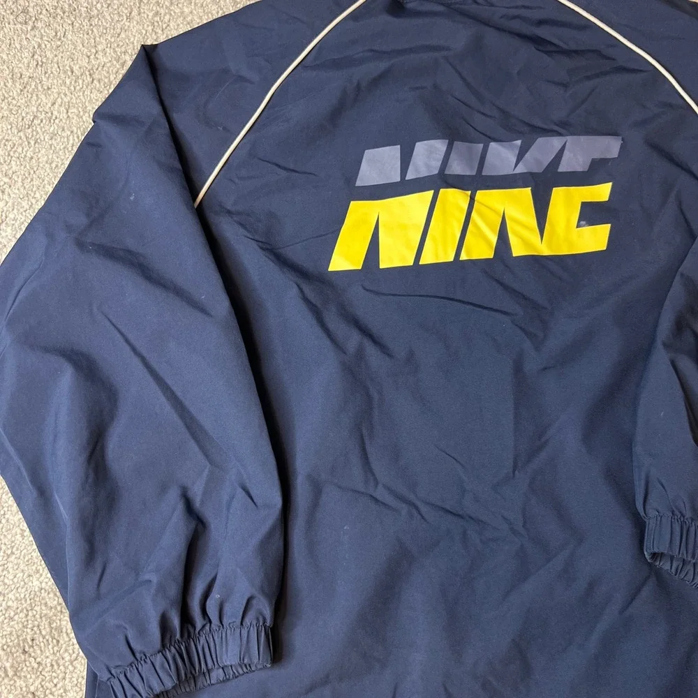 vtg y2k Nike jacket boys large Navy Yellow‎ Lined Track Jacket Zip Up Athletic